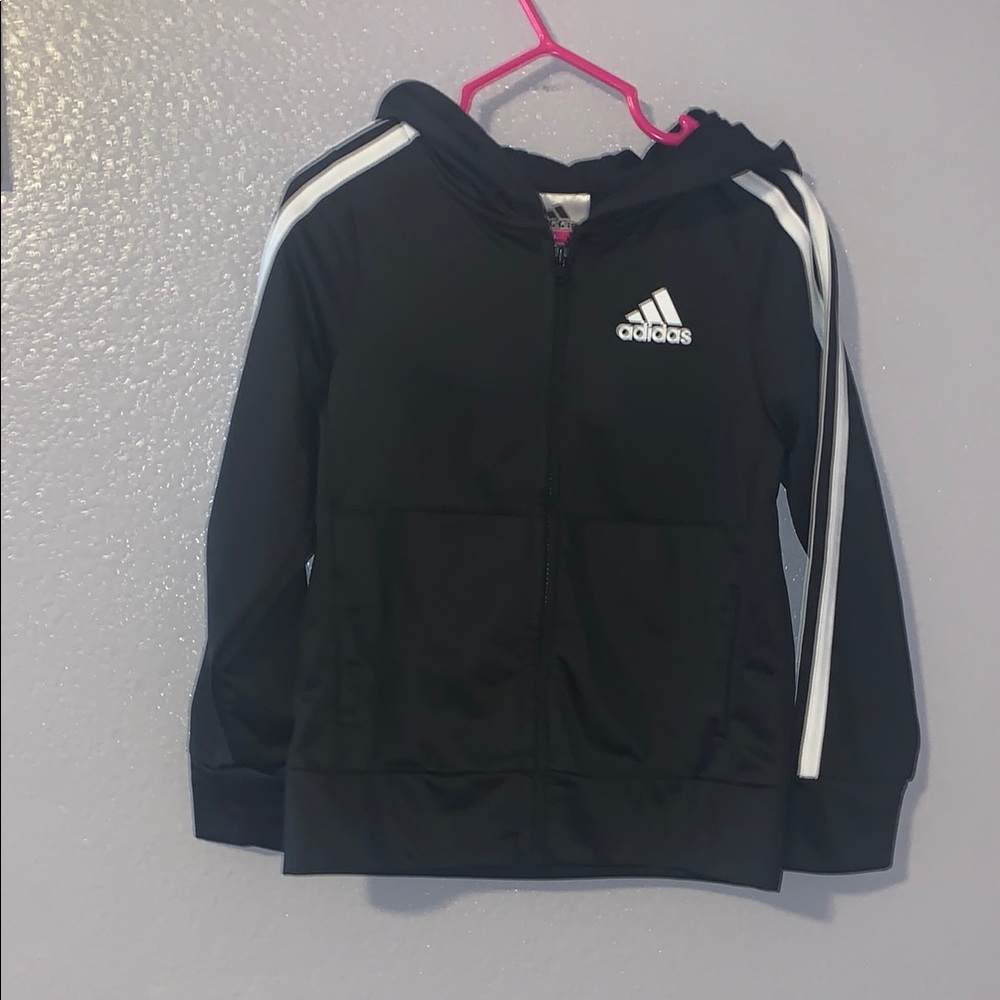 Adidas Kids 3T Black Hoodie Full Zip Up